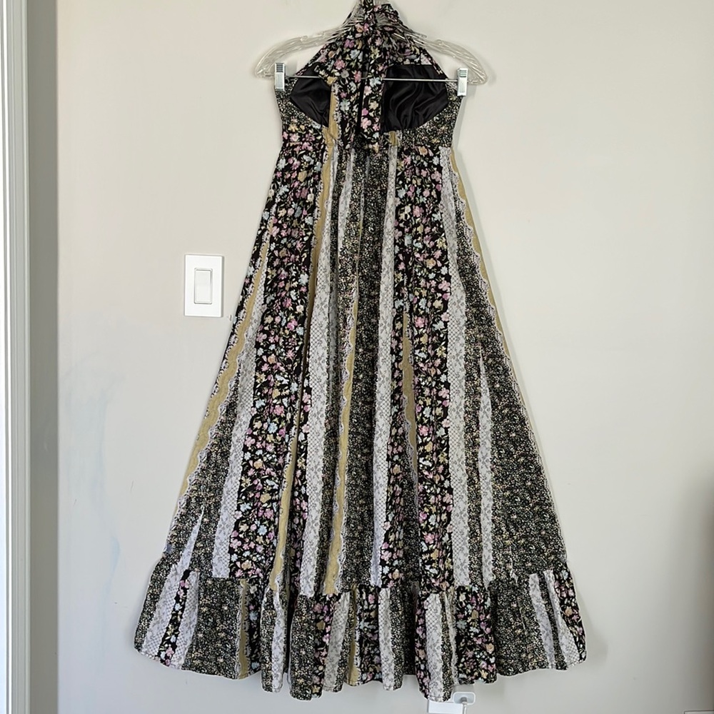 Floral Striped Halter Neck Maxi Dress XS/S - Picture 3 of 15